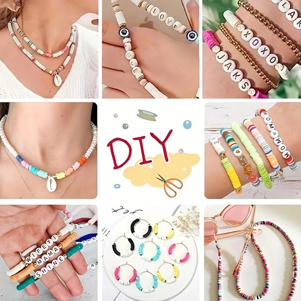 Friendship Necklace Bracelet Making Kit Clay Beads Golden Beads For Jewelry Making Diy Handmade Craft Supplies Golden Diy