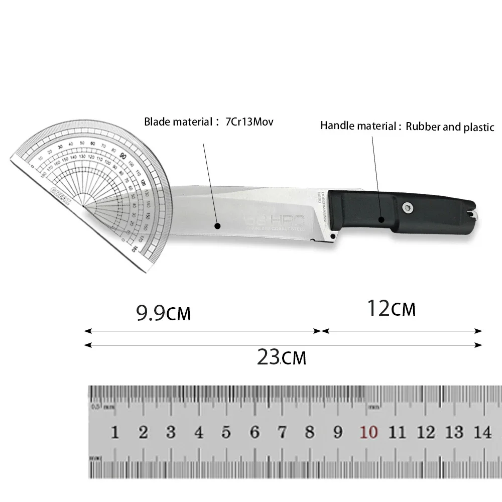 Hot Sale Fixed Blade Knife with Original Box 7Cr13Mov Blade Rubber Plastic Handle Defense Tactical Knives Fishing EDC Knives