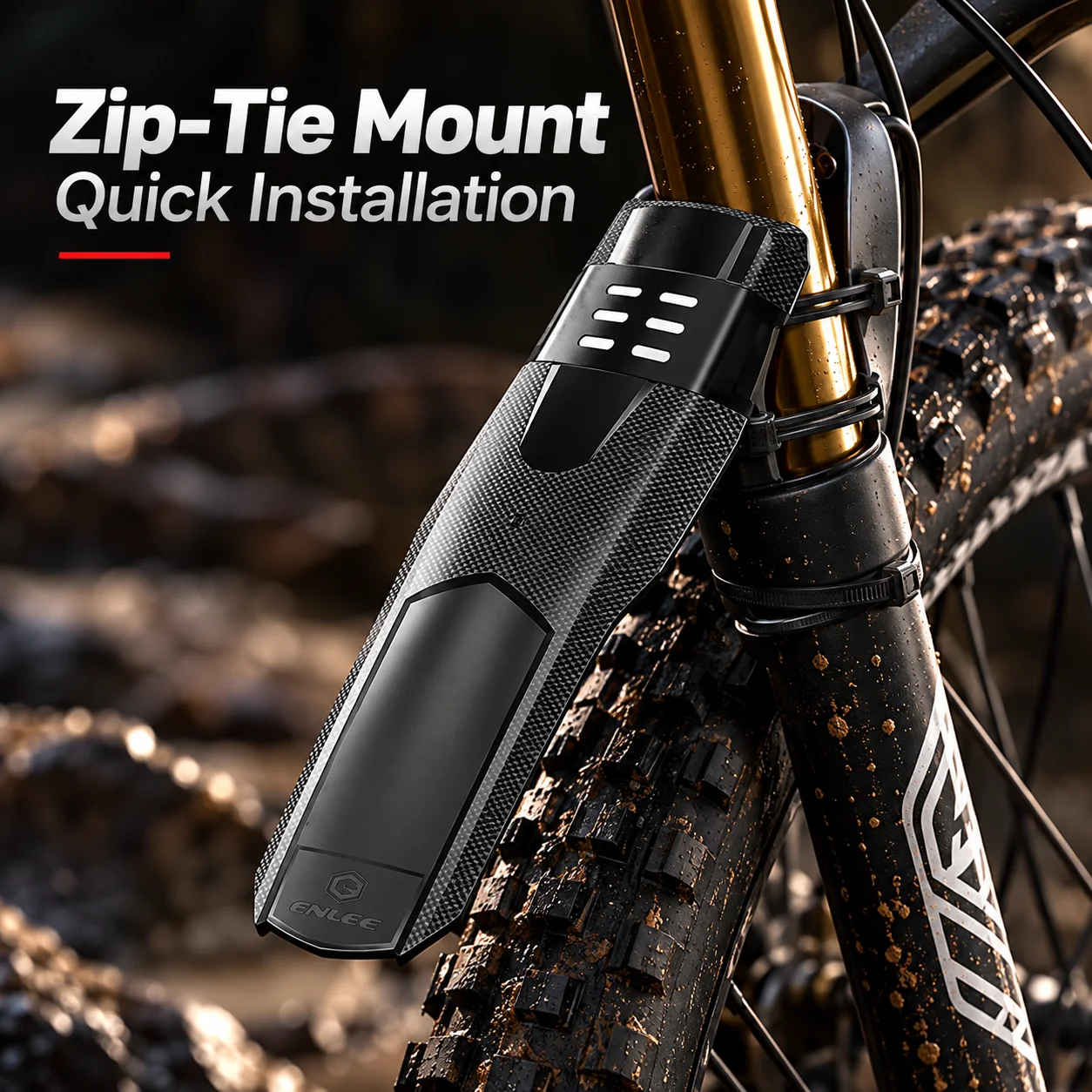 Universal Bike Front Fork Mudguard MTB Road Bicycle Fender Splash Guard Zip Tie Mount Mud Protection