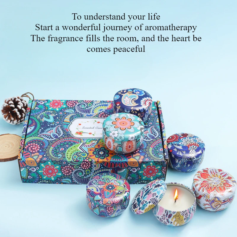 Soy Candle Fragrance Oil - Festive Aromatherapy Candle Tinplate Can Set