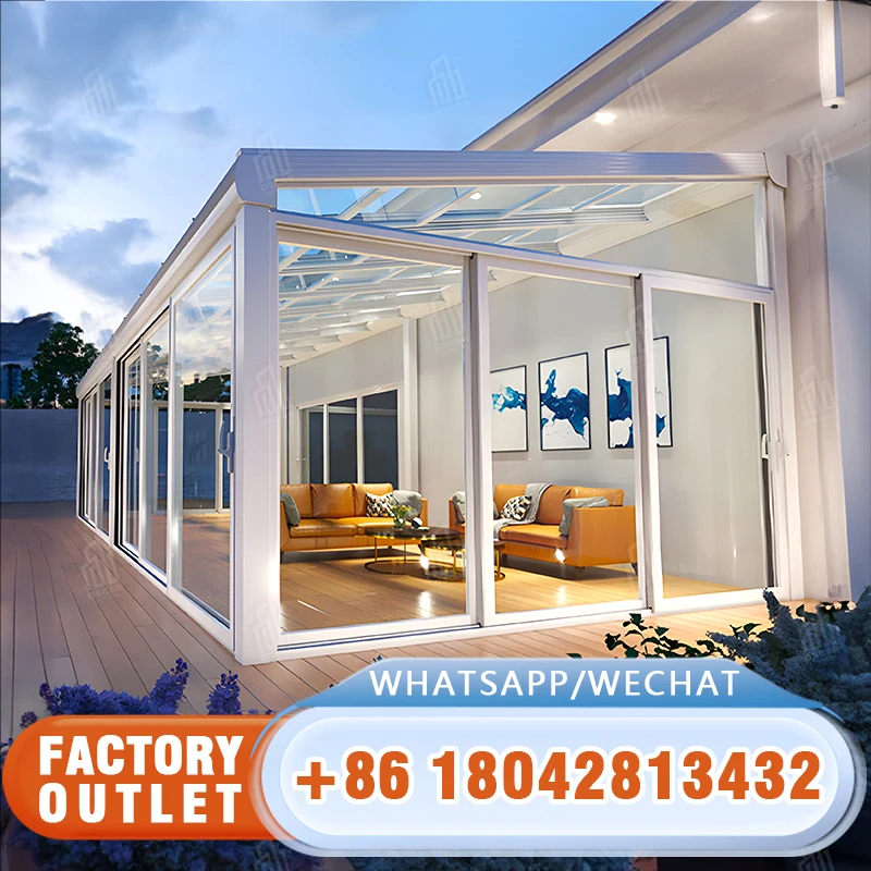 Factory Price Anodized Veranda Aluminum Glass House / Sunroom