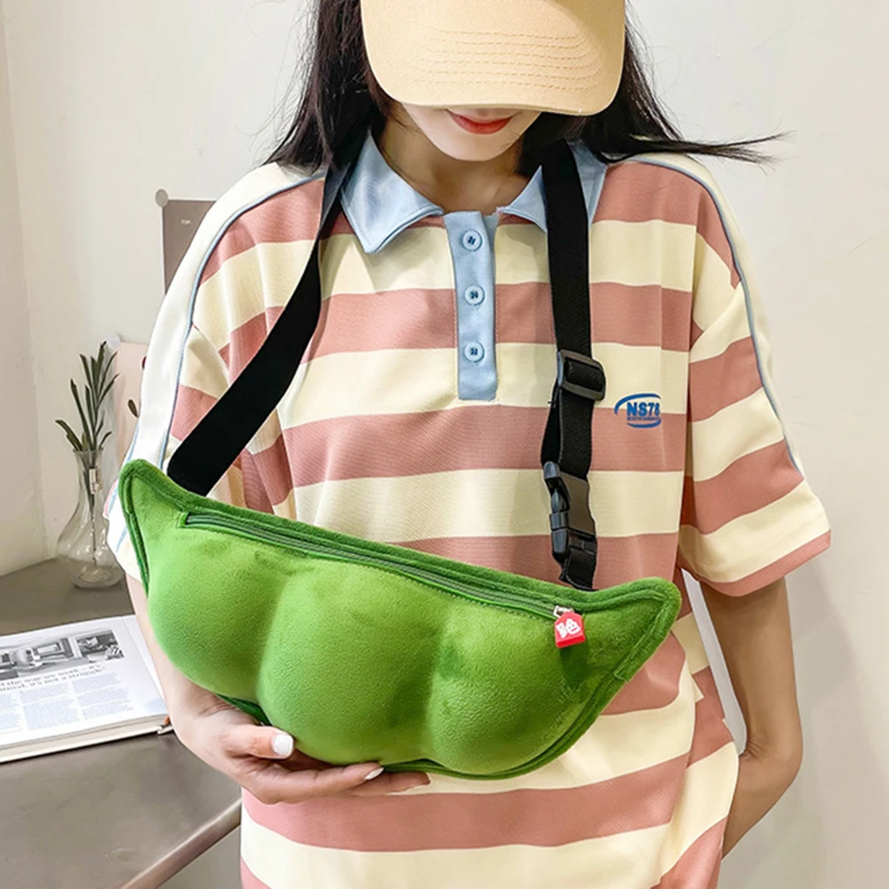 Riñonera verde con cremallera para mujer, bolsa de cintura divertida de felpa para playa, viaje, plátano, cadera, bolso de pecho, cinturón para niña