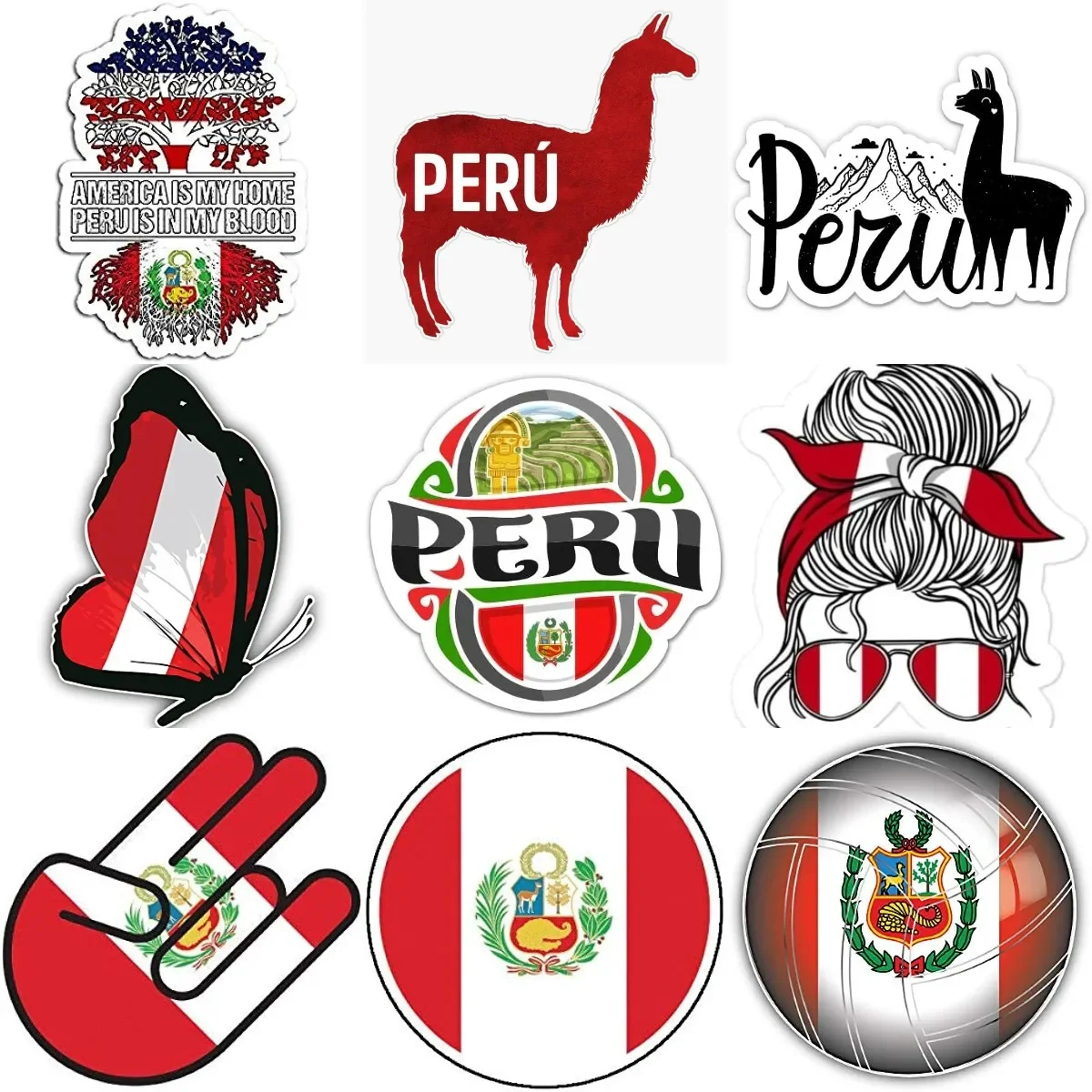 

Peru Flag Map Alpaca Creative Waterproof Sticker for Bicycle Motorcycle Off-road Fridge Helmet Camper Bicycle Wall Table Room