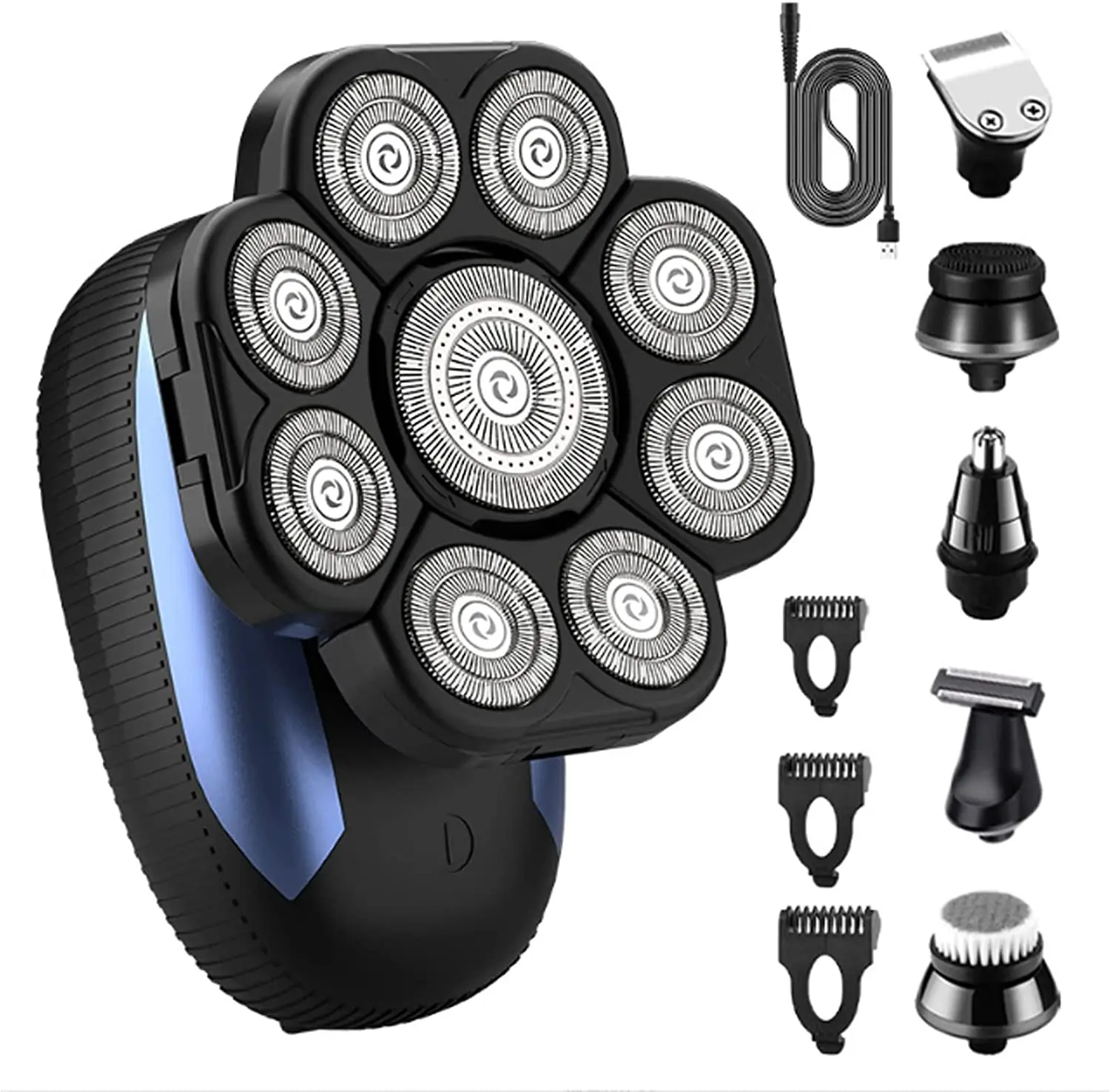 

9D Shaver for Bald Men Rechargeable Rotary Shaver Cordless Beauty Shaver Kit for Wet and Dry Head Shaving Trimmer