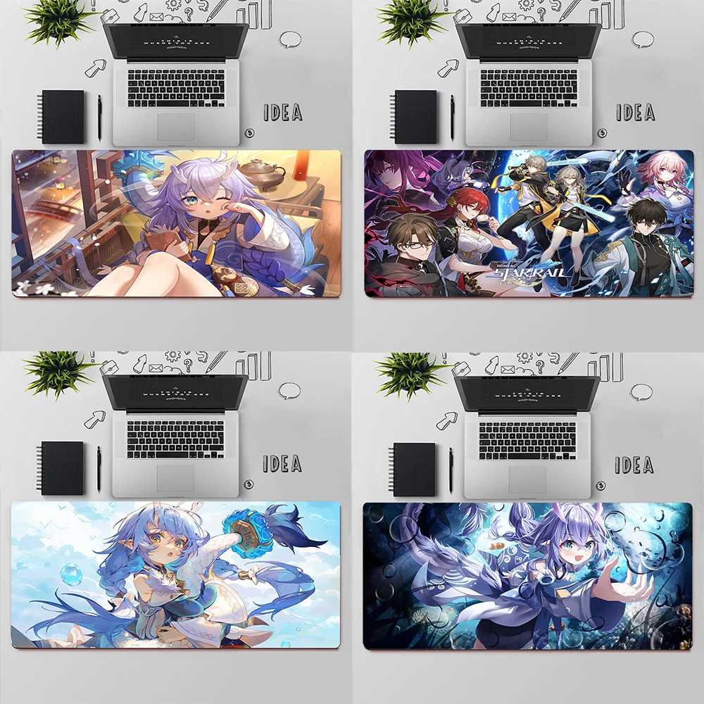 Honkai Star Rail Bailu Gaming Mouse Pad Large Mouse Pad PC Gamer Computer Mouse Mat Big Mousepad XXL Keyboard Desk Mat Mause Pad