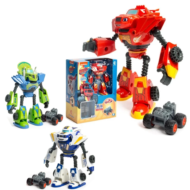 Blaze Monster Machines Anime Figure pour enfants, plastique, alliage déformé, robot, voiture, jouet, modèle de figurine d\'action, jouets pour