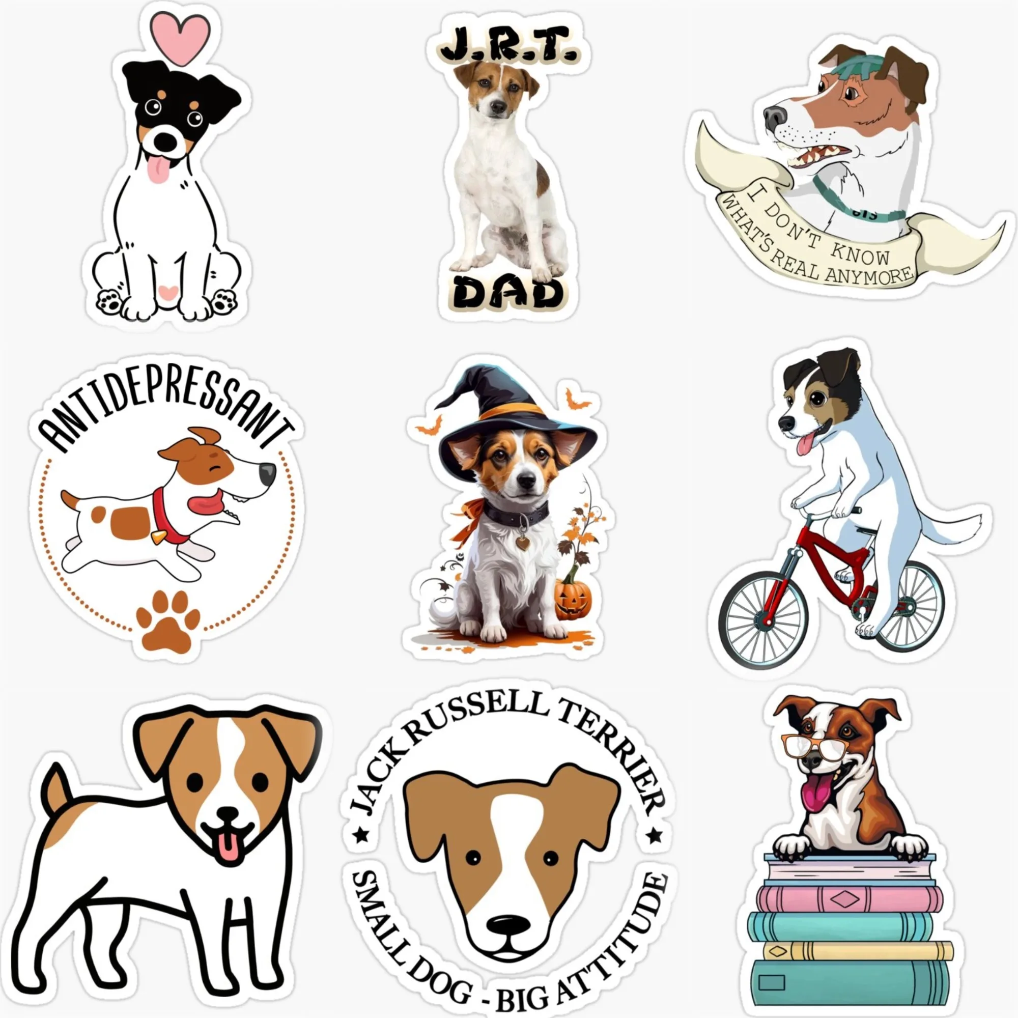 

Забавная наклейка с милыми питомцами Джек-Рассел для украшения автомобиля, велосипеда, шлема, стены, холодильника, с возможностью персонализации
