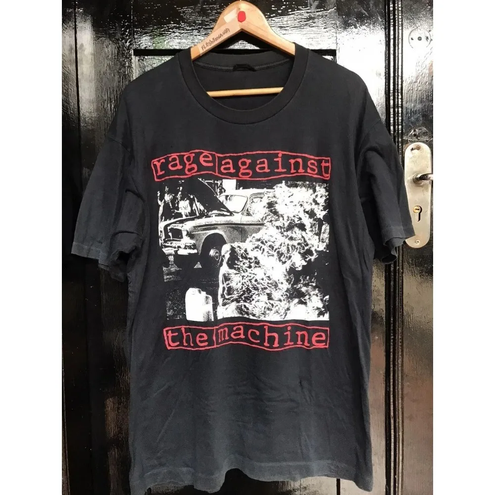 Rage Against The Machine Shirt Vintage Washed Unisex Oversized Nu Metal Streetwear Weiche Baumwolle Kurzarm Geschenkkleidung Tops – Detail 2