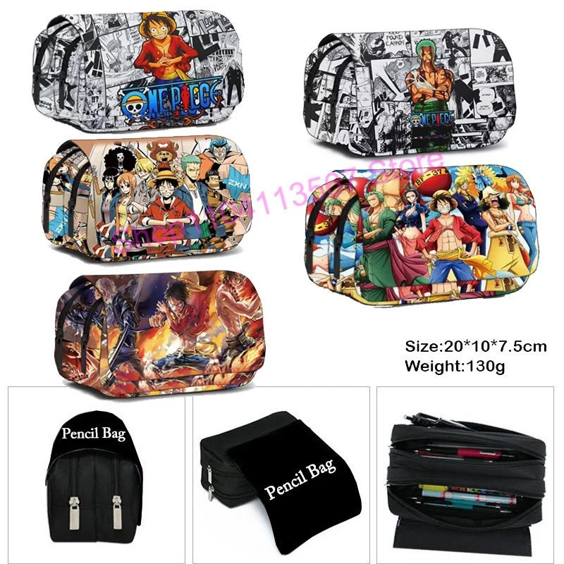 One Piece Kids Pencil Case Children Cute Stationery Supplies Pencil Case Cartoon Girls Boys Printed Pencil Bag Box Storage Gift view 3