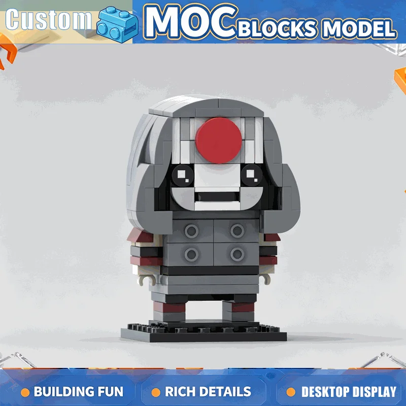 143PCS MOC Grey Hooded Mask Figure Model Custom Building Blocks Educational DIY Assembly Toy Creative Collectible Birthday Gift