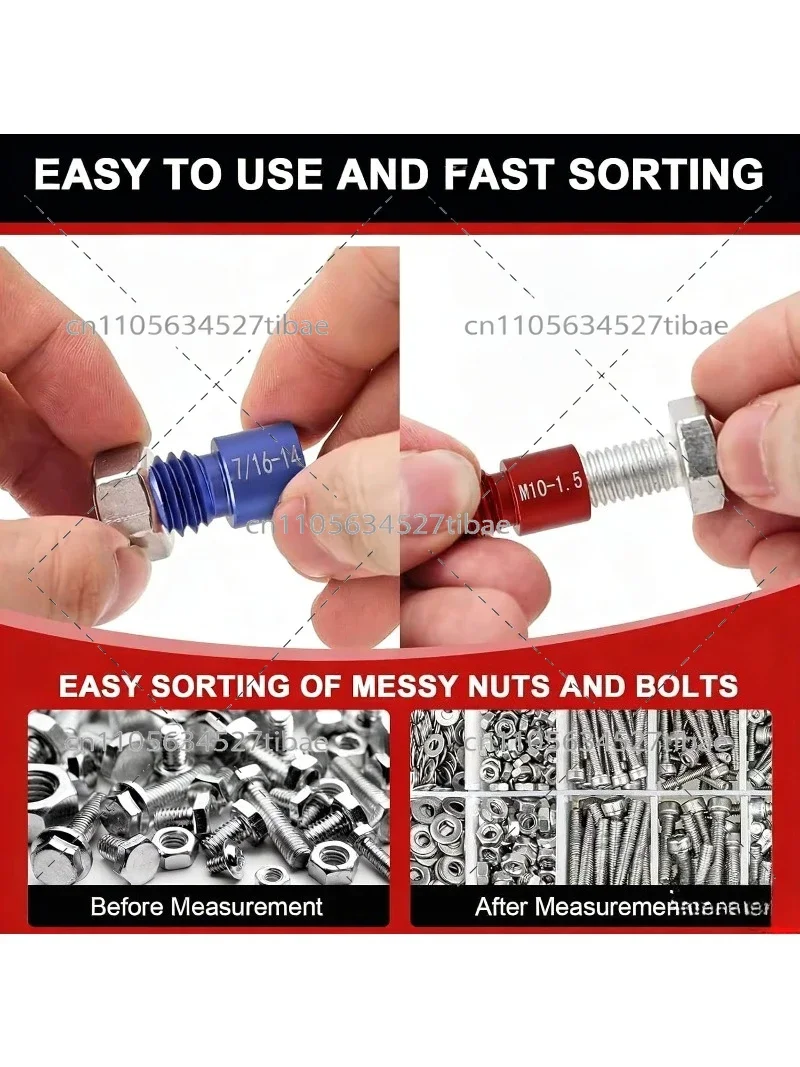 

44-Piece Nut And Bolt Thread Checker Set Gongzi Gauge Metric & British Standard Tool Kit