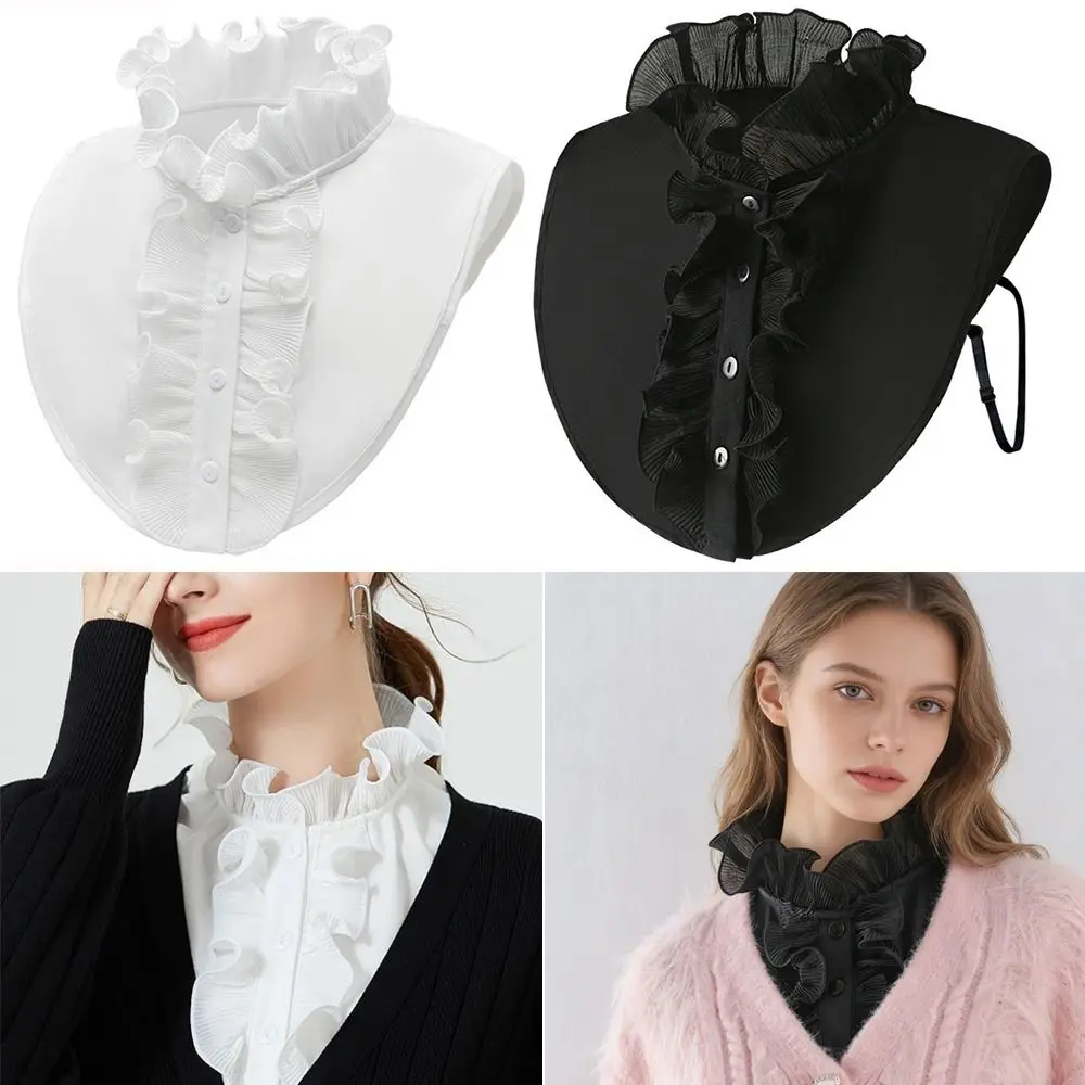 Fashion Rufflel Fake Collar Detachable Chiffon False Collar Sweater Shirt Collars Women