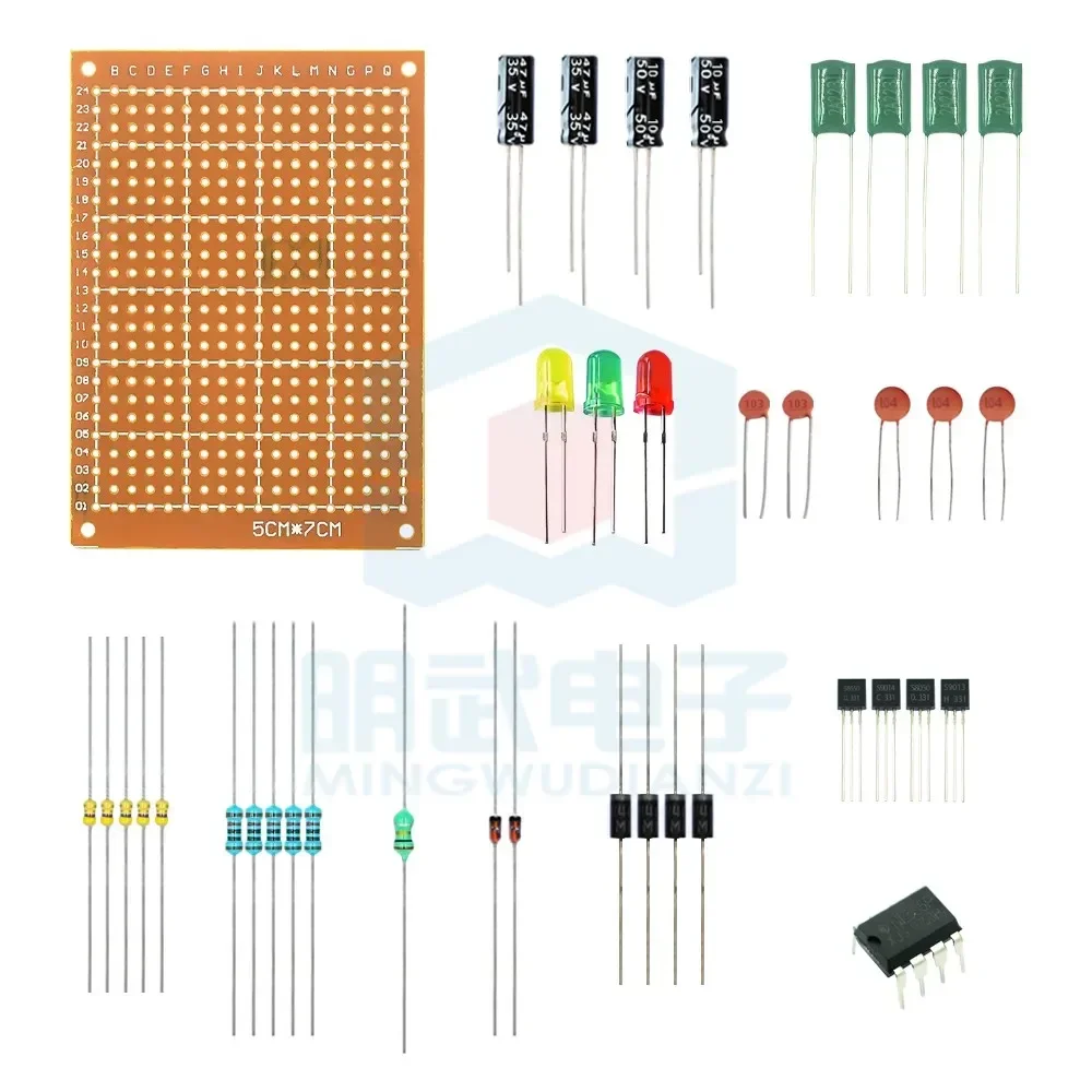 Basic identification of welding practice components package insert training board Electrical and electronic skills teaching DIY