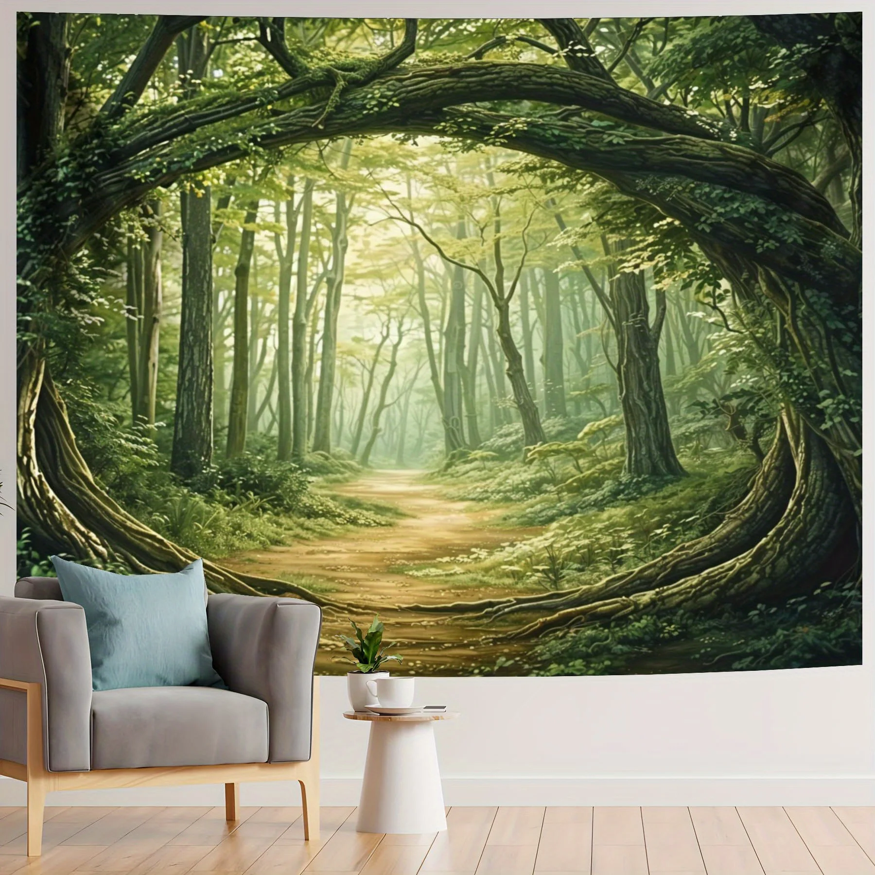 Enchanted Forest Tapestry: Serene, Majestic, and Mystically Beautiful Wall Art for a Nature-Inspired Decor Statement