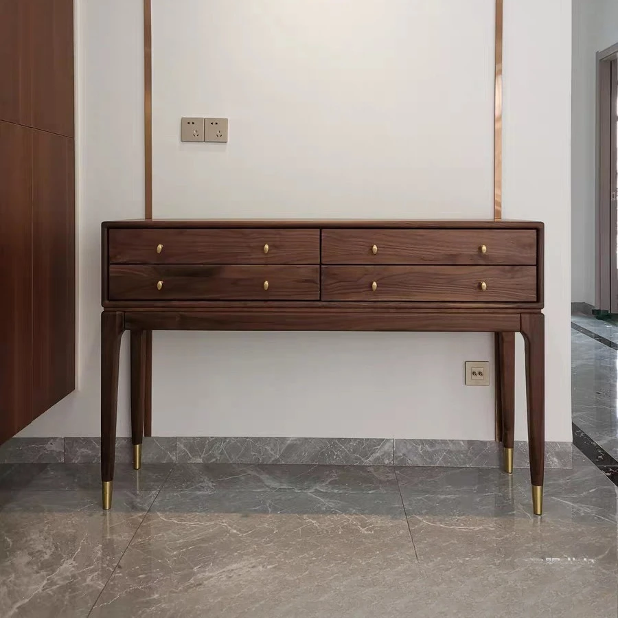 

Brand new foyer, black walnut, porch table, locker, aisle, side cabinet, long strip, few cases, and several tall cabinets