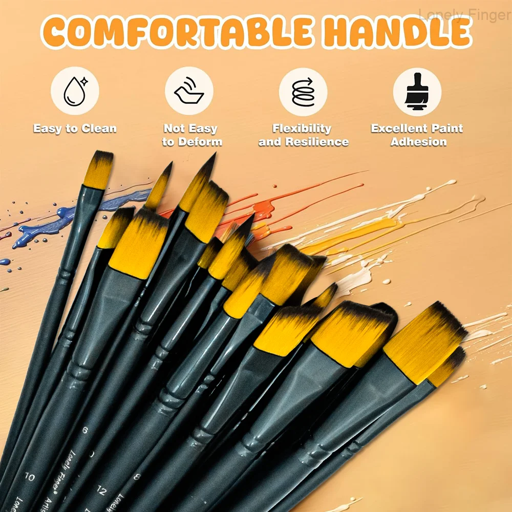 فرش طلاء بالألوان المائية، مجموعة فرش طلاء نايلون 6/30 قطعة، فرش رسم فنية للرسم الأكريليكي، فرش زيتية بألوان مائية احترافية #4