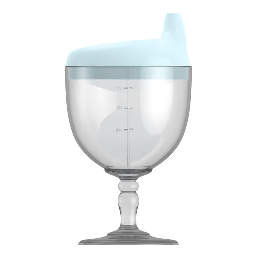 

Wine Glass Sippy Cup Spill Proof Kids Drinking Cups Plastic Lid 150Ml Toddler Training Water Bottle Straw Baby Cup Independent
