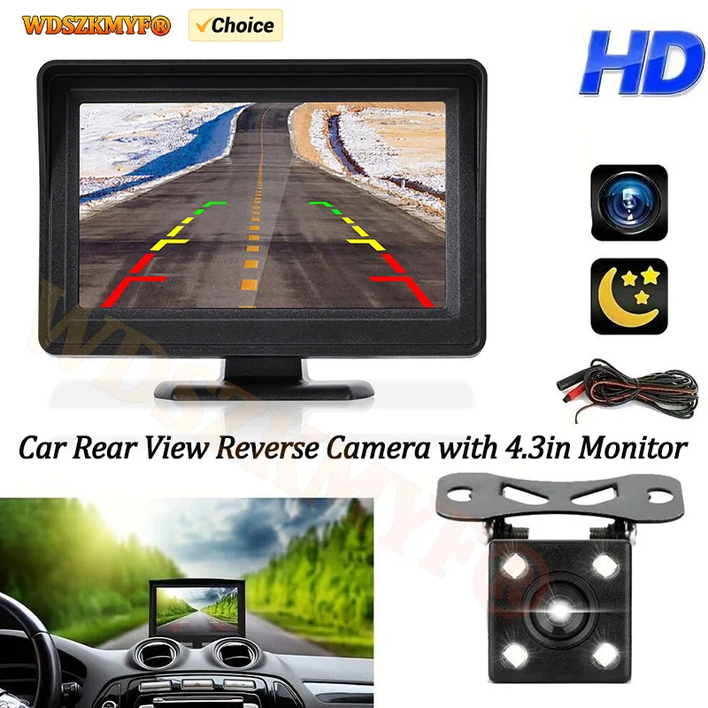 

4.3Inch Monitor Screen Reversing Camera for Car Night Vision Rear View Camera for Vehicle Dvr Parking System Easy Installation