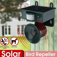 2PCS Outdoor Garden Solar Bird Repeller Ultrasonic Sonic Deterrent Scarer Animal Repellent Birds Repel Tool PIR Sensor