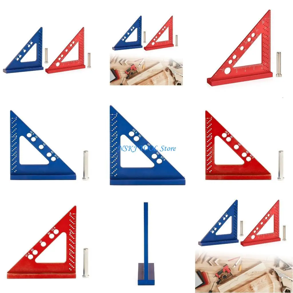 

L8RC Compact Woodworking Positioning Tool Measuring Square Marking Gauge Miter Triangle Ruler Improve Accuracy and Efficiency