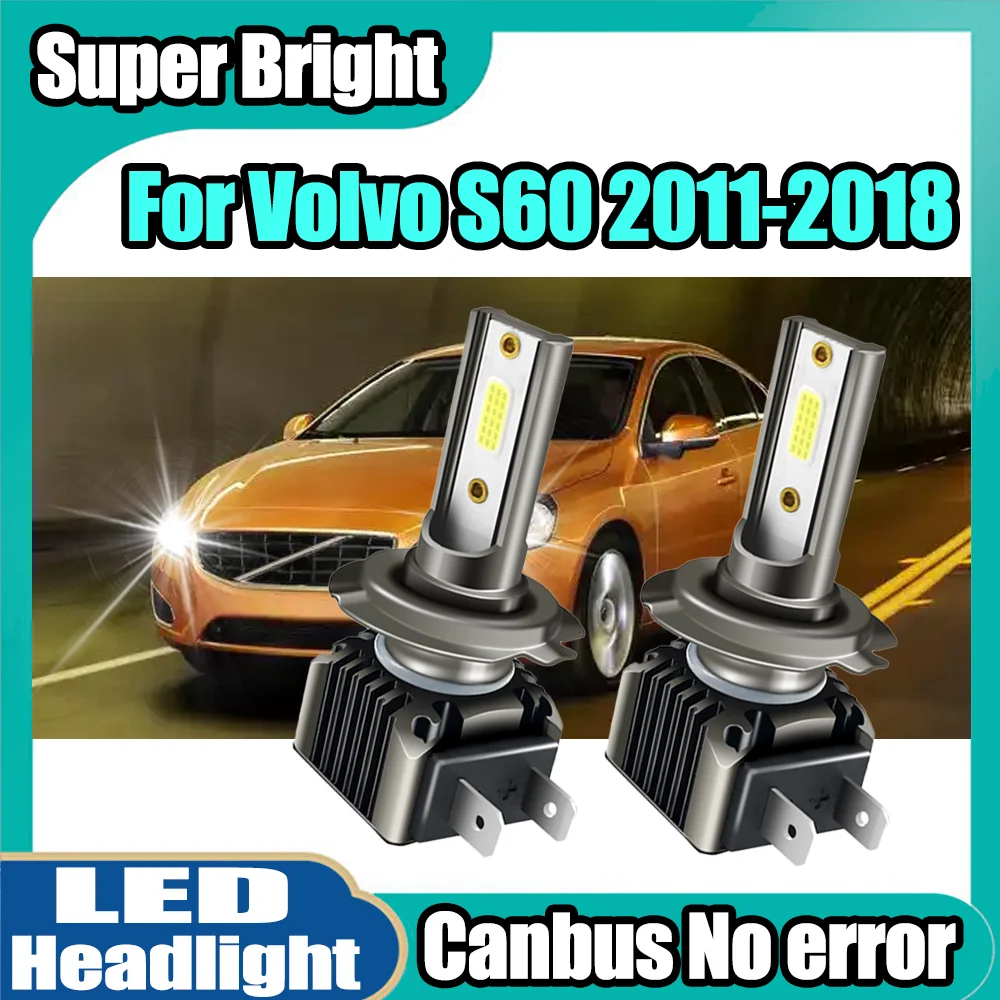 

2PCS Canbus No error 6000K White 90W High Power H7 LED Headlight 20000LM Super Bright 3570 CSP Chips 12V For Volvo S60 2011-2018
