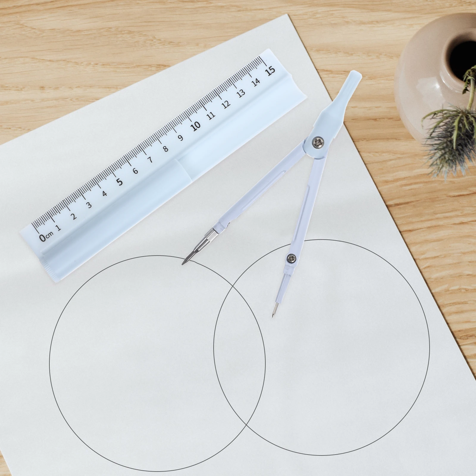 Ruler Compass Pen Set Drawing Metric Circle Maker Drafting Compasses Student School Supplies Kit High Precision