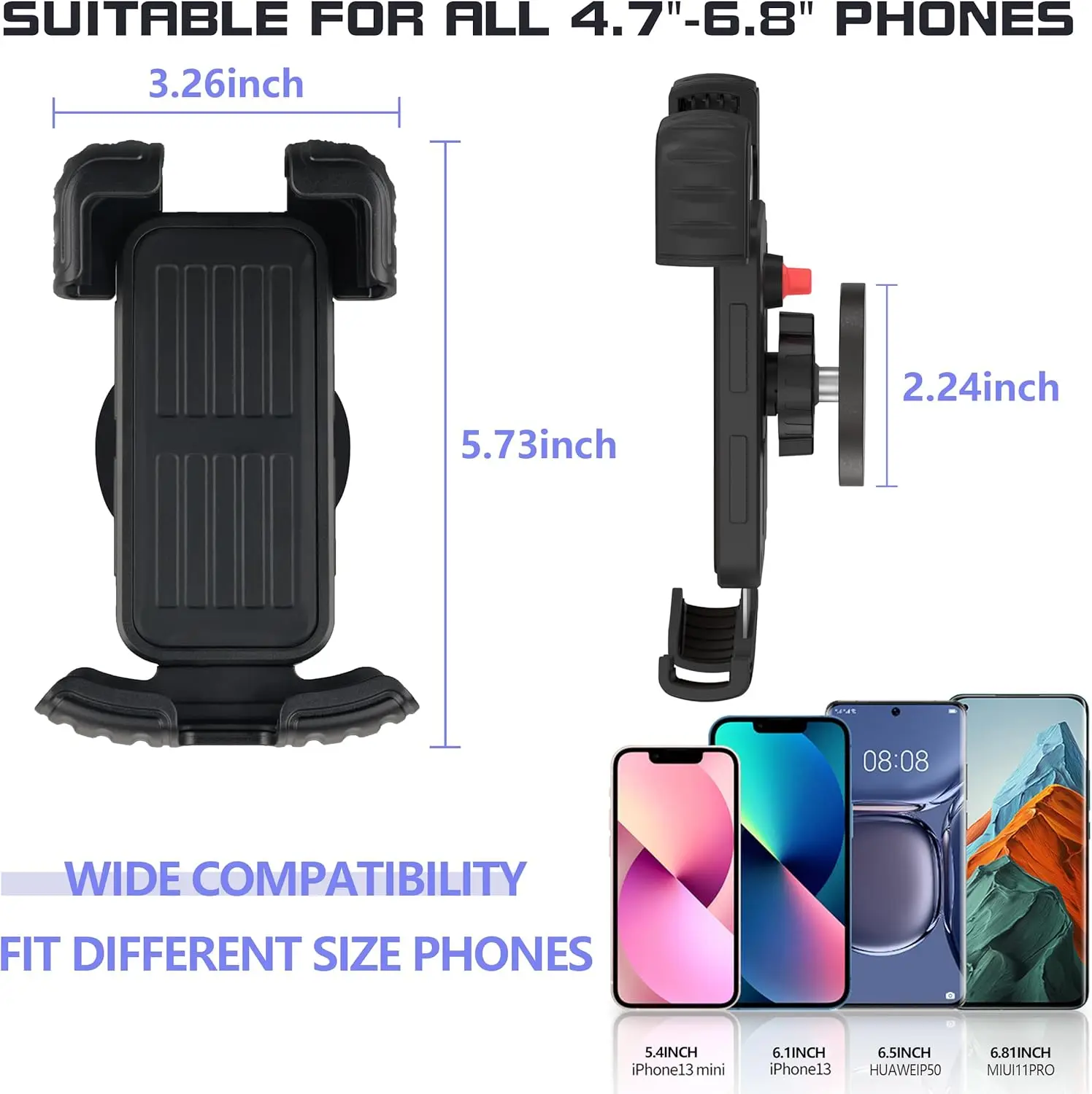 Motorcycle Magnetic Phone Mount,Heavy Duty Adjustable Magnetic Cell Phone Holder with Security Lock,Anti Shake 360° Rotation