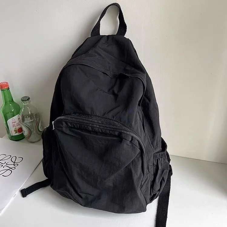 Chic Japanese Style Unisex Large Capacity Ultra Lightweight Nylon Student Backpack Travel Bag Double Shoulder Bag for Youth