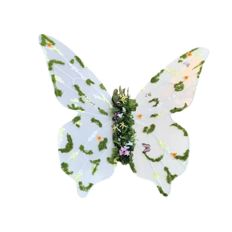 Butterfly silk flower landscaping proposal decoration restaurant clock in giant beauty, window autumn