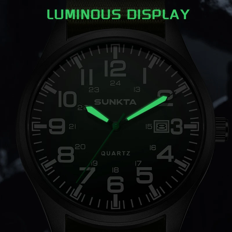 

SUNKTA 2026 Лучшие роскошные мужские часы, повседневные модные кварцевые наручные часы, светящиеся 30 м, водонепроницаемые нейлоновые часы LIGE, мужские часы Reloj Hombre