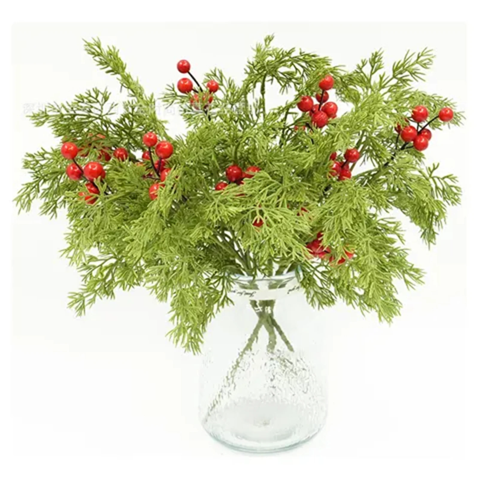 فروع اصطناعية عيد الميلاد نباتات اصطناعية فروع إكليل نورفولك وهمية لديكور الشتاء فو شجرة إكليل عيد الميلاد يختار