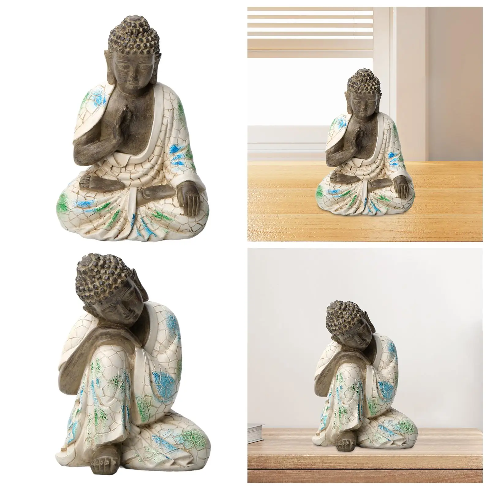 

Статуя Будды, декор фэн-шуй, настольное украшение, фигурка Будды для сада, гостиной, кабинета, бонсай, украшение, центральная часть
