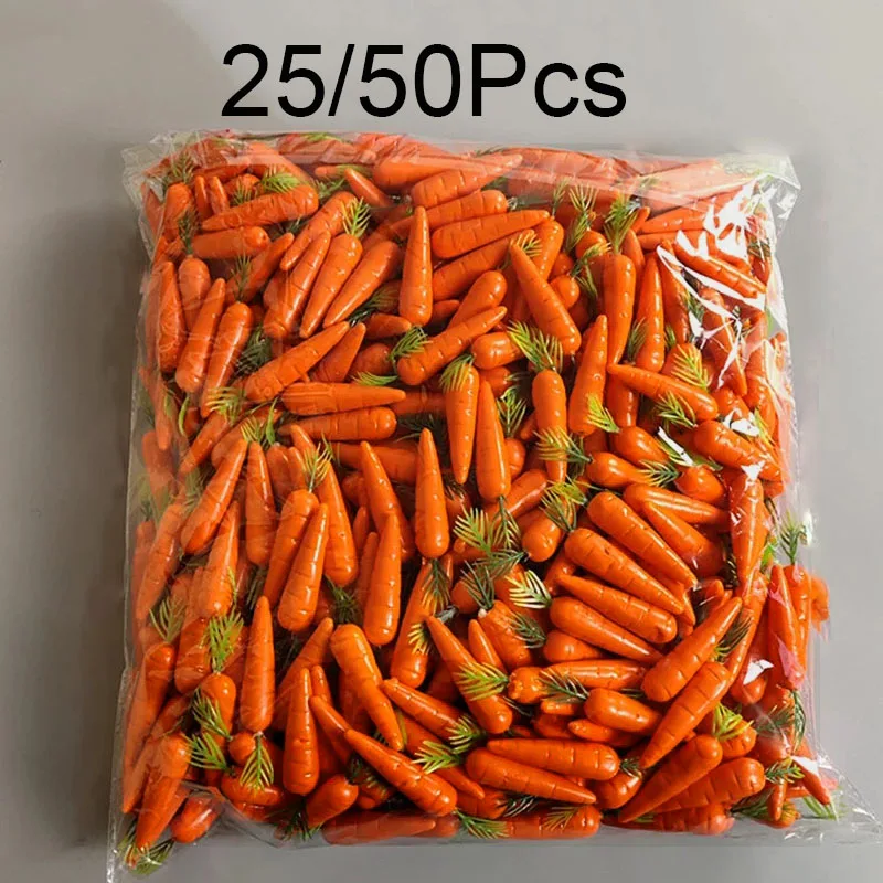 10-100Pcs Artificial Foam Carrot Easter Decoration Simulation Mini Carrots Fake Vegetables For Easter Birthday Party Home Decor