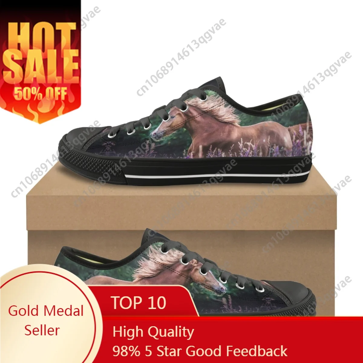 

Running Horse Print Low Top High Quality Sneakers Mens Womens Teenager Canvas Lightweight Sneaker Couple Shoes Custom Made Shoe