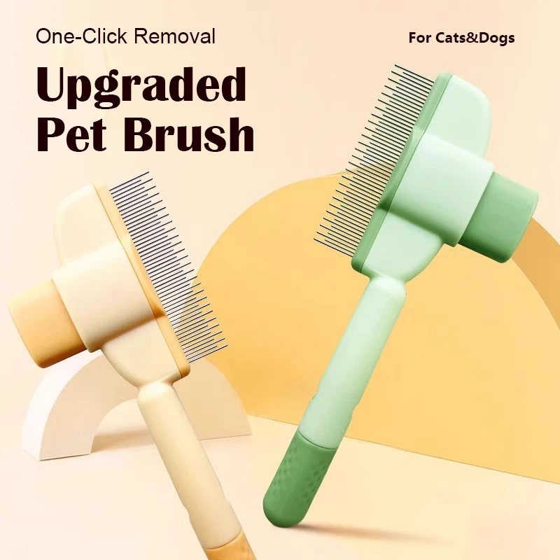

New Upgraded Pet Brush Combone-click Deep Deshedding, Remove undercoat and Prevent Matting