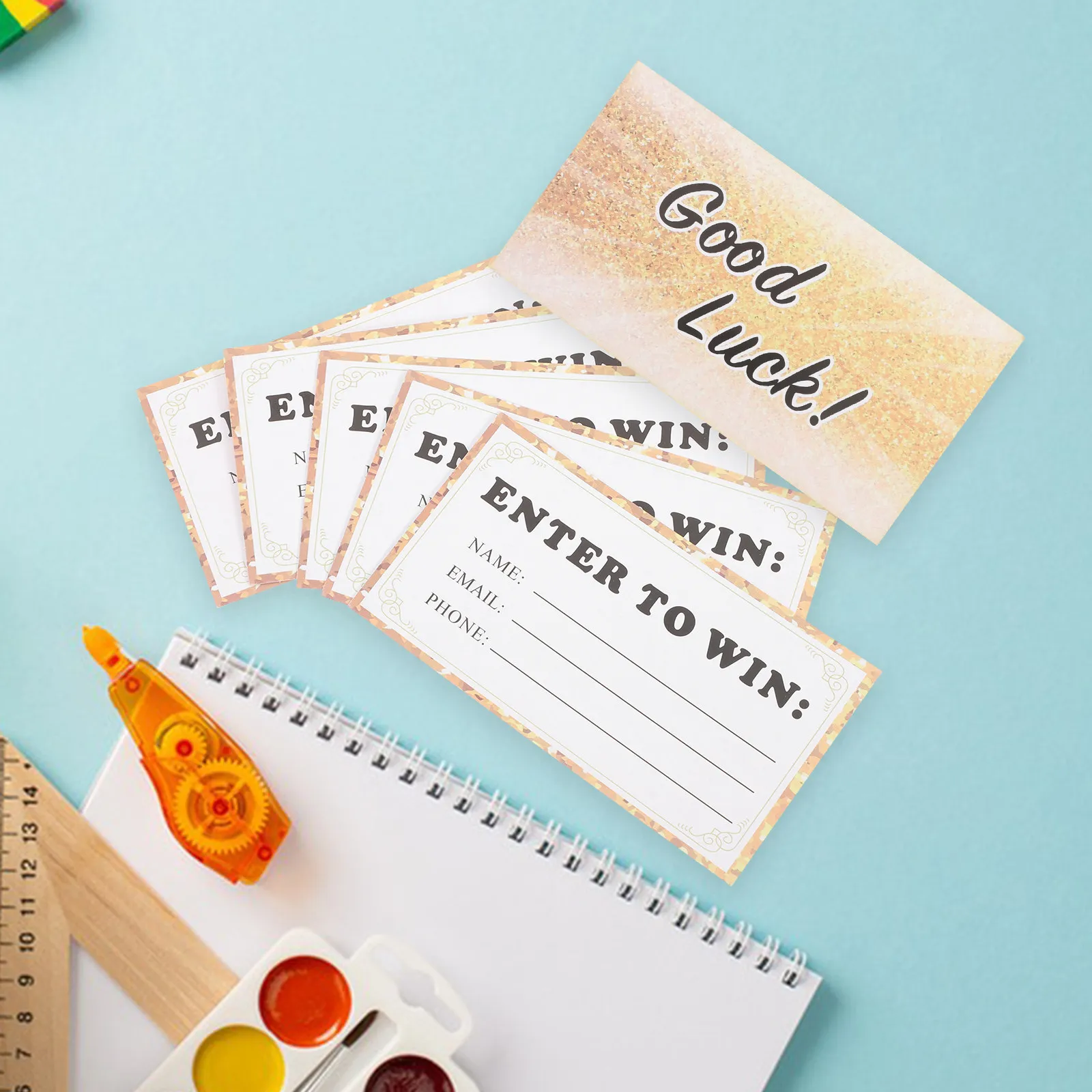 50Pcs Raffle Tickets Entry Form Cards Blank Space Name Email Phone Number Fields Fundraising Events Tea Party Classroom Prizes