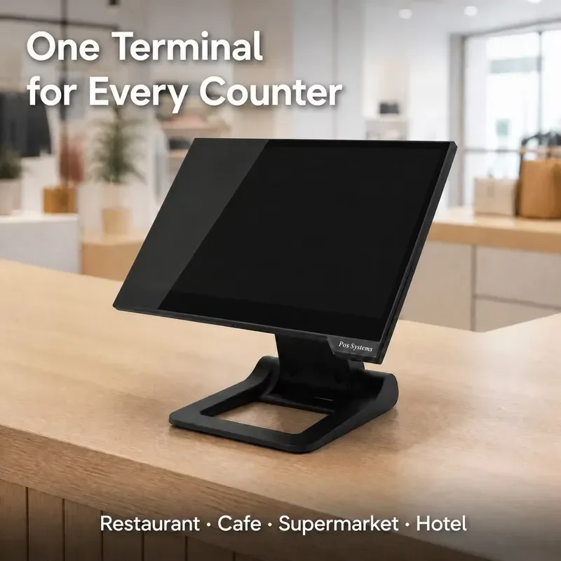 15.6 Inch Touch Screen POS System All In One Machine For Supermarket Restaurant Retail Store Windows Cash Register OEM
