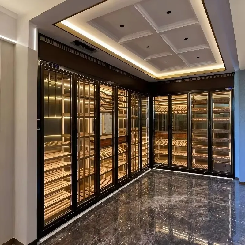 Airo Customizable Stainless Steel Wine Cabinet Constant Temperature Humidity for Red Wine Cigars Light Luxury Wine Beverage
