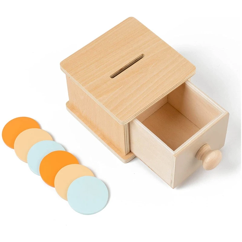 Монтессори, детские игрушки, деревянная коробка для монет, игра для раннего обучения, Дошкольная тренировка, Обучающие Детские вспомогательные игрушки