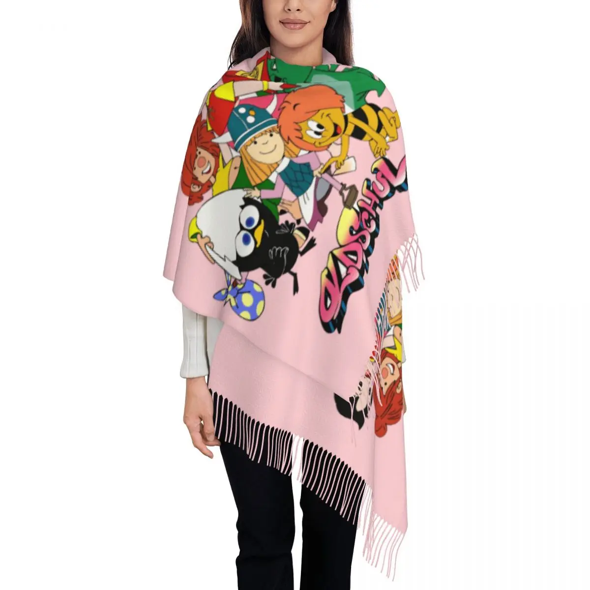 ماجا هايدي ويكي جريسو كاليميرو Pumuckl وشاح التفاف المرأة طويلة شتاء خريف دافئ شرابة شال للجنسين إيطاليا التلفزيون مانغا أنيمي الأوشحة