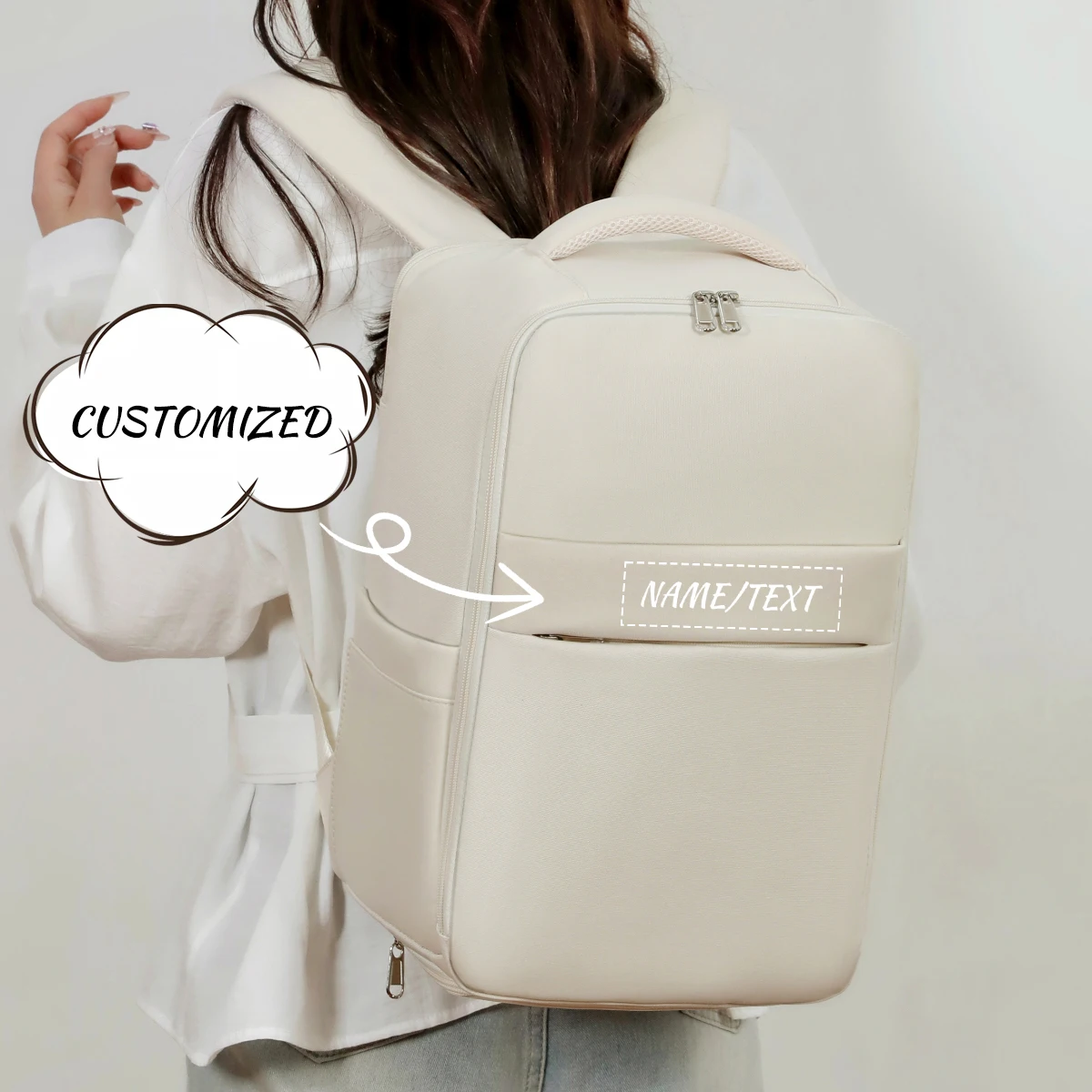 Logo high-end custom backpack multifunctional backpack female student travel computer bag business trip backpack exclusive diy