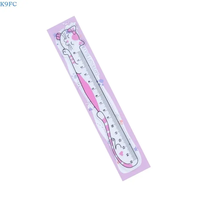 K9FC 15 Rigno dritto Soft Ruler con Adorabile Gatto Roling FORNITÀ SCUOLA STRUMENTO MISURA PER I