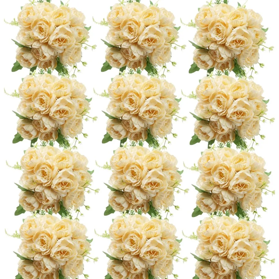 

12 связок, искусственные пионы, шелковые цветы, искусственный букет пионов, искусственные цветы пиона, оптом для украшения, цветочная композиция