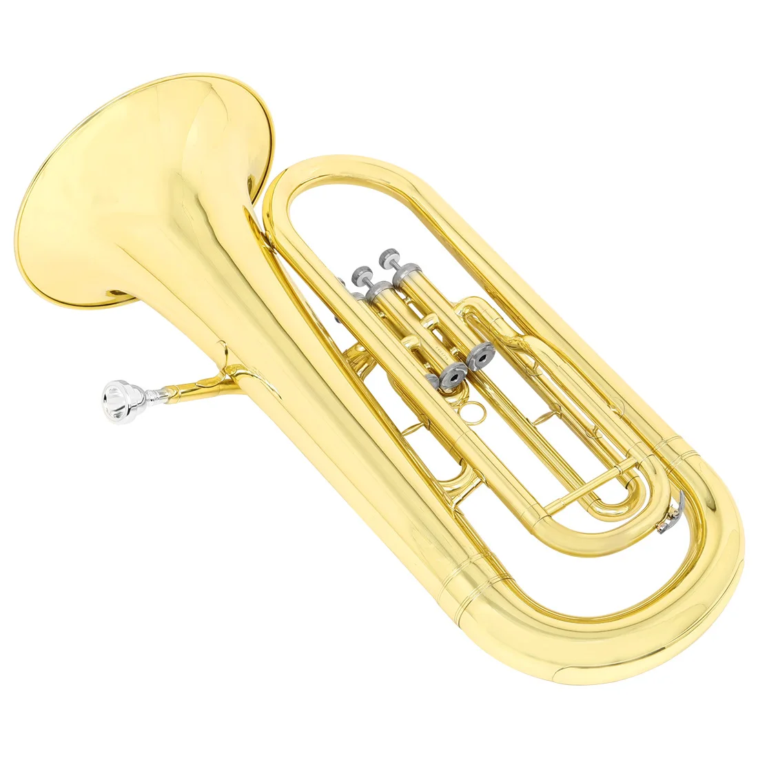 Beginner's Tuba Upper Bass Standing Marching Horn with Bb Tuning and Three Keys Musical Instrument