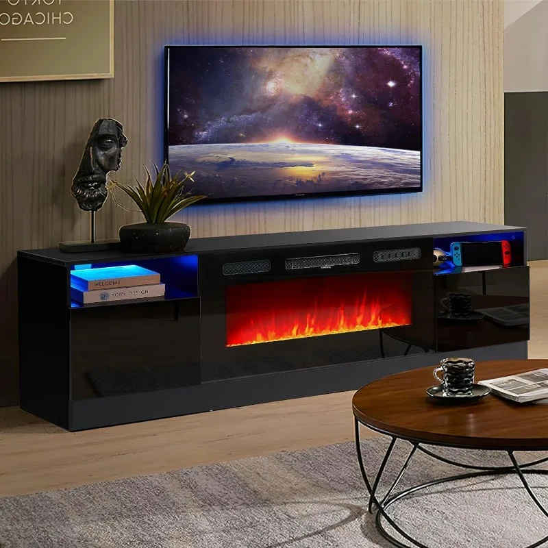 

Камин TVStand с 36 "электрическим камином, фоторазвлекательный центр, современная деревянная текстура, развлекательная стойка с шкафом