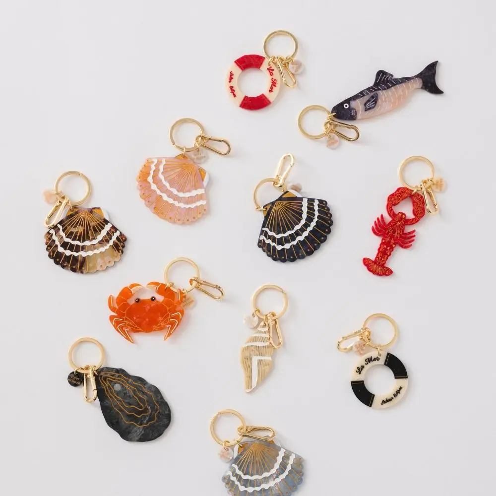 Flower Surfboard Acrylic Keychain Crab Ocean Style Vacation Style Pendant Ice Cream Geometric Shape Bag Charm Daily Use