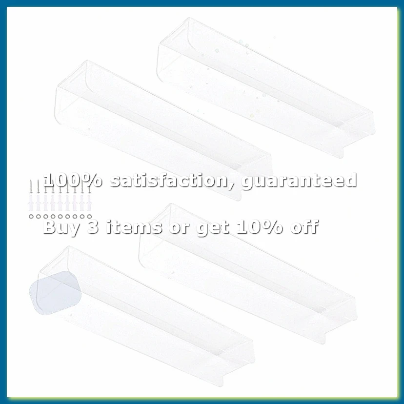 ●Wall Mounted Spice Rack Organizer,Clear Acrylic Spice Shelf Storage Holder for Wall Kitchen Pantry Cabinet Door 4 Pack-ABFB