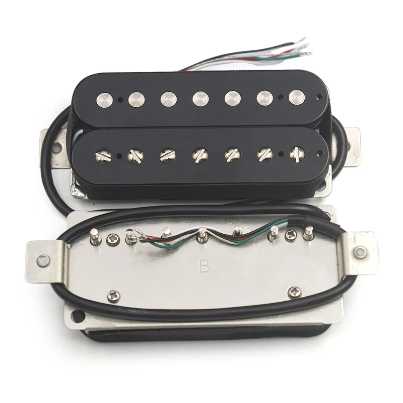 Alnico 5 7String Electric Guitar Pickup N-8.8K/B-14.2K Humbucker Alnico V Pickup Coil Splitting Pickup Guitar Parts Black