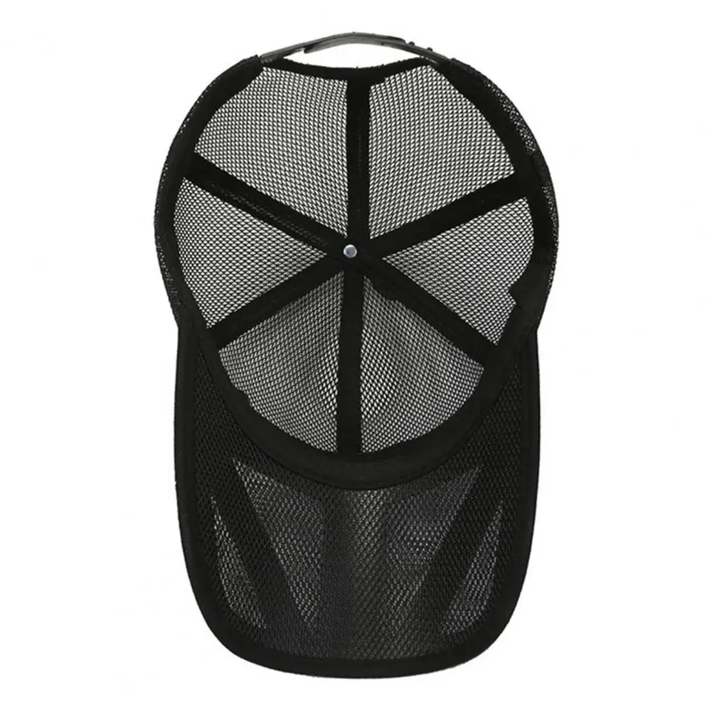 Men Baseball Cap Adjustable Elastic Buckle Breathable Mesh Sweat-Wicking UV Protection Sun Hat for Outdoor Sports