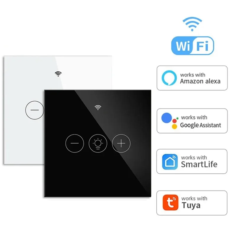 Tuya WiFi EU Smart Dimmer Switch Light Wireless Touch Smart Life APP interruttore della lampada di controllo vocale funziona con Alexa Google Home